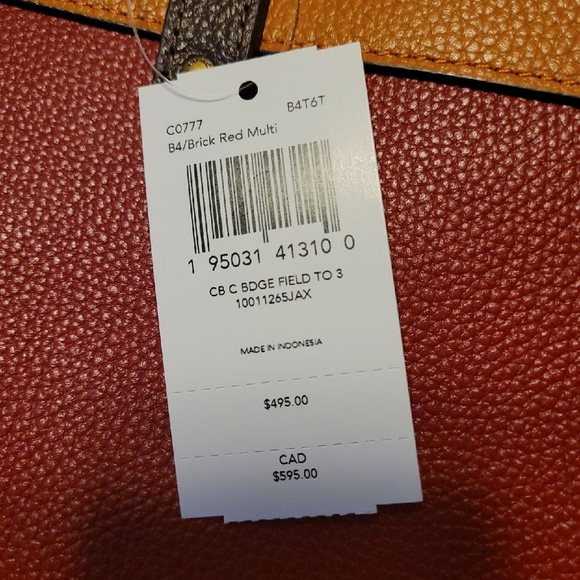 Coach Field Signature Colorblock Pebble Leather Tote Bag - Picture 8 of 9